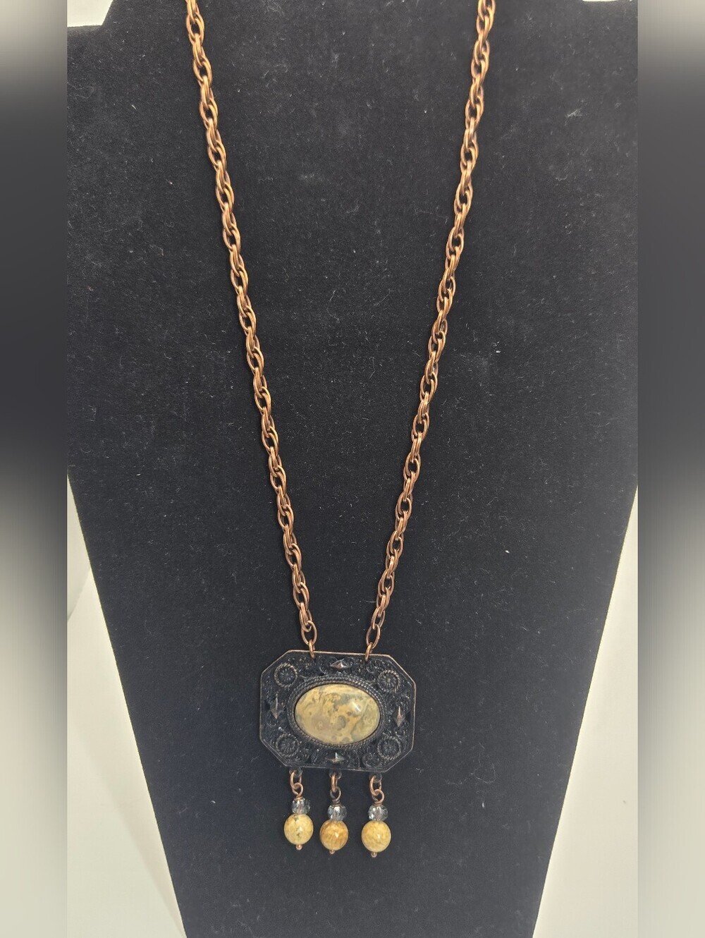 Ocean Jasper Pendant B'Sue By 1928 Handmade Necklace Semi-Precious